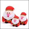 Fyllda plyschdjur med klockor Plush Elk Toy Party Favor Christmas Snowman Santa Claus Doll Children Giving Gifts Sweet Xmas Decora Dhesg