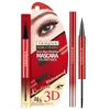 Yanqina Dual Dual Head Mascara Mascara 2-in-1 مقاومة للماء لا تلطخ رأس الفرشاة الصغيرة الكثيفة حليقة