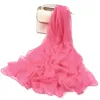 Halsdukar Autumnwinter Scarf For Womens Fashion Super Large Soft Yarn Solid Color Imitation Silk Tourism Sunscreen Beach 231127