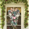 Fleurs décoratives Teardrop Swag Guirlande PVC Décorations De Noël Décoration Artificielle Avec Des Ornements De Pin Et De Boule Pour