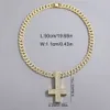 Modedesigner halsband Nytt korshalsband Herrens fulla diamant lyx inverterad korshänge personaliserade mäns tillbehör män hip hop kubansk länk kedja halsband