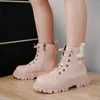 Bottes de luxe enfants chaussures filles mode cuir imperméable plate-forme talon neige sneaker blanc rose cheville pour fille