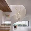 Chandeliers Chandelier Modern Crystal For Staircase Led Dining Room Hanging Lamp Luxury Ring Design Bedroom Light Round Lustre Pendant