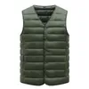 Mens Down Parkas L5xl Men Ultra Light Down Vest Jacket Male Winter Warm Liner Vneck Sleeveless Vest Coat för medelålders äldre pappor Kläder 231127