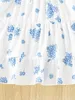 Giyim Setleri Bebek Kız Günlük Taze Temiz Basit Pocket Denim Ceket Mavi Çiçek Deseni Çiçek Kayma Elbise 2 Parçalı Set Dört Mevsimler