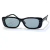 Sunglasses 2023 Retro Rectangular Female Luxury High Quality Simple Small Frame Design Ladies Bright