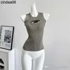 Cropped Top Gebreide Tank DesignerT-shirt Hollow Out Tee Womens Knits Vrouwen Tops Sexy Mouwloze Yoga Zomer Tees Vesten