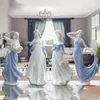 アートアンドクラフトヨーロッパのセラミックビューティーフィギュラインホーム家具クラフト飾り西女性女の子磁器手工芸飾り飾りウェディングギフトY23