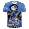 Homens Camisetas Verão Coraline T-shirts Dos Desenhos Animados Anime 3D Imprimir Homens Mulheres Casual Moda Oversized Camisa de Manga Curta Crianças Tees Tops Roupas