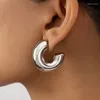 Pendientes traseros góticos gruesos impermeables de acero inoxidable Clip de oreja grande elegante puño cierre Clips para las orejas Stud sin joyería Piercing