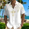 メンズカジュアルシャツ2023シャツフローラルパターンレッドグレーアウトドアストリート半袖プリント衣料ファッションデザイナーソフト