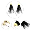 Kolczyki Dangle Fashion Black Ottrich Feather kolczyki Brincos Long Tassel Pendientes Geometria Aretes Aretes Ucha Ucha dla kobiet