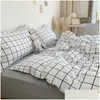 Set di biancheria da letto Piumino nordico Er e lenzuolo 220X240 Trapunta Moda 150X200 Set di lusso Biancheria da letto a quadri morbidi 230213 Consegna a domicilio Ga Dhrvw