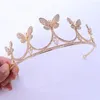 Hair Clips Butterfly Bride Zircon Alloy Crown Headwear Korean Simple Wedding Party Wholesale