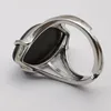 Cluster Rings Natural Black Carnelian Stone Bead Horse Eye Shape GEM Finger Ring Size 8-9 Jewelry For Woman Gift X310