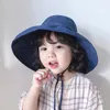 Caps Hats Summer kids children Sun-Shading sun-proof bucket hat with a large brim boys and girls solid color casual cap 230427