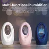 Fuktare 3Kolor bärbar USB -luftfuktare stum luftfuktning Housion Bedroom Office 320 ml Polymer Water Mist 230427