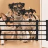 Pens Metal Pet Gates Black Short Dog Gate Retractable Extra Wide Baby Gate Extends To 39.37 Wide Dog Gate For Doorways Stairs