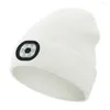 Bérets chapeau lumineux LED hiver bonnet tricoté Rechargeable haute luminosité étanche Camping nuit Jogging bonnet Skullies