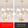 Lustres nordique luciole branche moderne luxe salon plafond boule de verre dépoli éclairage décor pendentif lustre