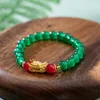 Charm Bracelets Handmade Dragon Lucky Pixiu Beaded Bracelet Men's Trendy Personality Domineering 2024 Chinese Year Bring Wealth Jewelry