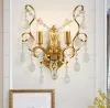 European Modern Crystal Wall Lamp Gold Sconce Wall Light For Living Room Badrum hem inomhusbelysning bredvid sovrumsdekoration ll