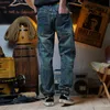 Mäns jeans mode lösa mikrokon rak rörbantning denim byxor plus storlek 42 lastbyxor män kläder 230426