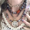 Chokers natuursteen vrouwen kraag ultieme cool kid strand gefacetteerde rondelle kralen antiek vergulde plakjes ketting 231124