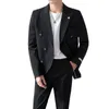Ternos masculinos Blazers Ternos masculinos Jaqueta Blazers calça levemente cozida estilo coreano Slim-Fit Casual Terno Casual Casual Cor 230427