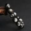 Strand Genuine Natural Gray Obsidian Gems Stone Crystal Stretch Round Bead Woman Man Bracelet Power Fashion 8mm 10mm 12mm 14mm