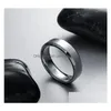 Bagues de bande Bague de mariage en carbure de tungstène pour hommes femmes - Finition satinée de 6 mm Bord biseauté Us7-13 Laissez-moi à propos de la taille Color268A Drop Del Dhxd7