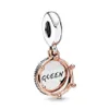 925 charm beads accessories fit pandora charms jewelry New Rose Gold Openwork Woven Infinity Bead