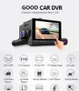 4 Inch HD 1080P 3 Lens Car DVR Video Recorder Dash Cam Smart G-Sensor Rear Camera 170 Degree Wide Angle Ultra Resolution Front with Interior with Rear Camera