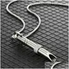 Jewelry Pendant Necklaces Fashion Stainless Steel Meditation Mindfness Necklace Regating Breathing Whistle Relieving Anxiety Couple Dr Dheoz