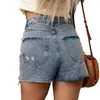 女性のジーンズ夏のソリッドカラーパーソナライズされたタッセルラインストーン古いショーツハイウエスト3/4パンツ