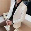 Men's Suits Single-Breasted Suit Jacket Business Casual Blazer Wrinkle-Free Slim Fit Commuting Solid Color 5 Colors Sizes M-4XL