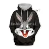 Diseñador Cosmos Anime Bugs Bunny Colorido Dibujos animados Chándal Air Force1 Sudadera con capucha / Sudadera / Chaqueta / Hombres Mujeres Divertido S-7 201020 877 533