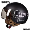 Motorcycle Helmets Helmet Chopper 3 4 Open Face Vintage Moto Casque Casco Capacete Men Women Scooter Motorbike Drop Delivery Automobil Otqc7