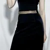 Pasy podwójnie warstwy gruby pasek łańcuchowy luksusowy projektant dla kobiet spodni w pasie Lady Brand SCM0068