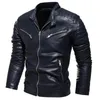 Vestes pour hommes hiver noir veste en cuir PU hommes polaire chaud moto mince rue mode noir Biker manteau plissé conception fermeture éclair 231127