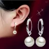 Boucles d'oreilles à tige véritable 925 en argent Sterling origine perle pierre précieuse boucle d'oreille pour les femmes bohême ronde bijoux d'eau douce femmes