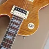 Hochwertige, klassische, bernsteinfarbene Flammendecke, Palisandergriffbrett, Mohagany LP Standard Slash E-Gitarre