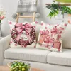 Coperta Copricuscino natalizio Babbo Natale Pupazzo di neve Copriletto rosa Copripiumino quadrato Decorazioni per la casa Federa 231124