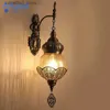 Настенные светильники Турецкий художественный декор Настенный светильник из ледяного стекла для экзотического ресторана, отеля, бара, кафе Ретро настенный светильник Q231127