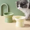 Feeding Small Dogs Nordic Ceramic Bowl Cat Elevated Food Water Feeders Pet Drink Eat Supplies Puppy Raised Base Feeding Bowls