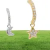 ciondolo stella luna galleggiante orecchino in argento sterling 925 alta qualità minimale delicata delicata piccola stella luna goccia regalo carino ragazza silve1178843