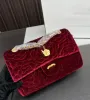 Diseñador Diseñador Bolsa de hombro Bolsa cruzada Bolsa de mensajero de cadena de solapa clásica Bolsas de embrague Bolsas de lujo Bolsos de lujo Diseño de camelia de terciopelo Monedero para mujer25 * 15 cm