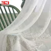 Rideau Élégant Brodé Blanc Tulle Rideaux Pour Salon Sheer Chambre Européenne Damassé Taille Personnalisée Panneaux Fenêtre Écran