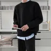 Мужские свитера, мужской вязаный пуловер, весна 2023, хлопковый однотонный свитер с круглым вырезом, джемперы, осенний мужской трикотаж, мужской простой тип B117
