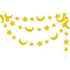 Feestdecoratie Bling Moon Star Banner Met Glitter Decoreren Papieren Slinger Voor Eid Mubarak Ramadan Decoraties Bruiloft Verjaardag Decor